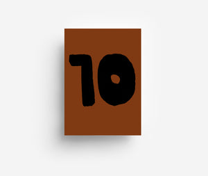 Schwarze Zahlenpostkarte 0 - 10 DIN A6