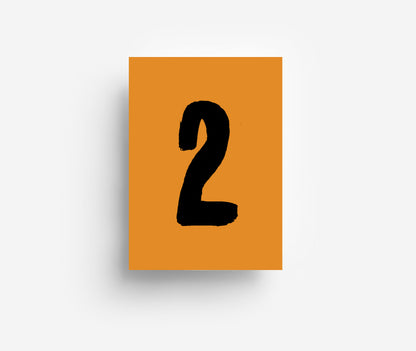 Schwarze Ziffern Postkarte 0 - 10 DIN A6