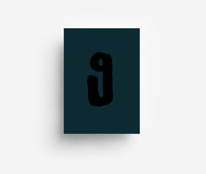 Schwarze Zahlenpostkarte 0 - 10 DIN A6