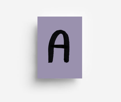 Schwarzes Alphabet Postkarte A - Z DIN A6