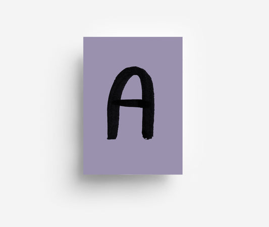 Schwarzes Alphabet Postkarte A - Z DIN A6