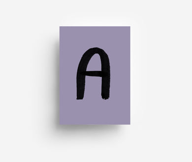 Black Alphabet Postcard A - Z DIN A6