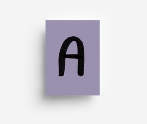 Schwarze Alphabet Postkarte A - Z DIN A6