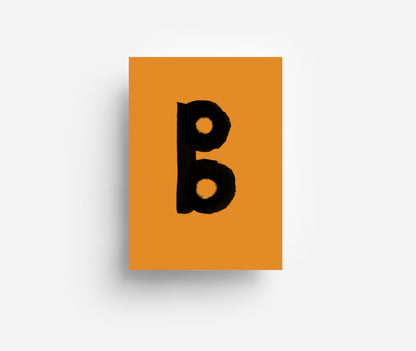 Schwarzes Alphabet Postkarte A - Z DIN A6