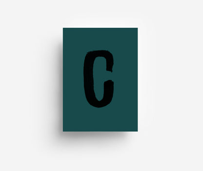 Schwarzes Alphabet Postkarte A - Z DIN A6
