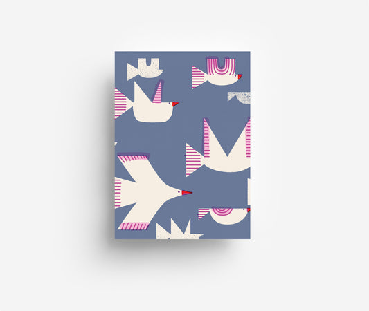 Vögel Postkarte DIN A6
