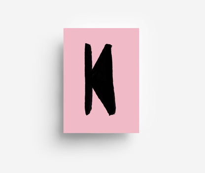 Schwarzes Alphabet Postkarte A - Z DIN A6