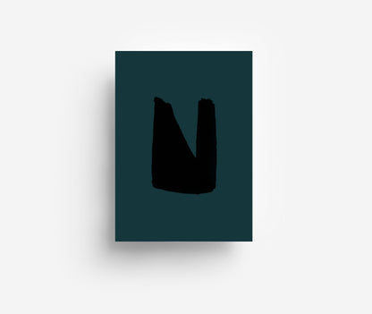 Schwarzes Alphabet Postkarte A - Z DIN A6