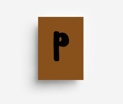 Schwarzes Alphabet Postkarte A - Z DIN A6