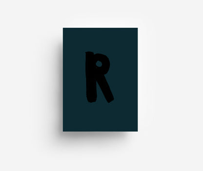 Schwarzes Alphabet Postkarte A - Z DIN A6