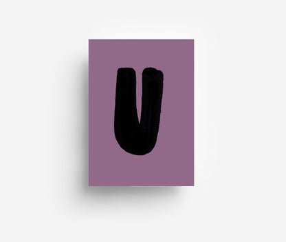 Schwarzes Alphabet Postkarte A - Z DIN A6