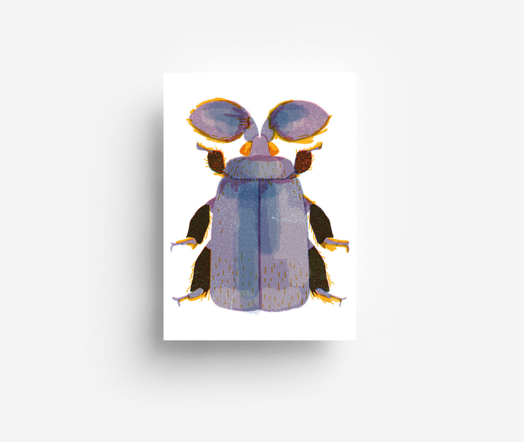 Purple Bug Postcard DIN A6