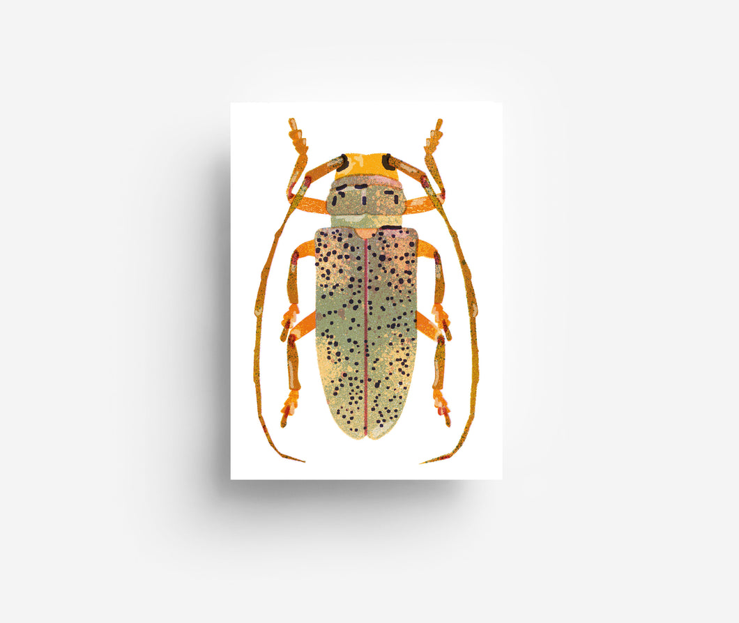 Yellow Bug Postkarte DIN A6