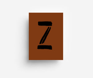Black Alphabet Postcard A - Z DIN A6