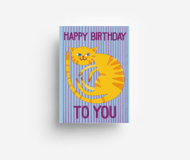 Birthday Cat  Postcard DIN A6