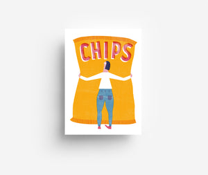Chips Postcard DIN A6