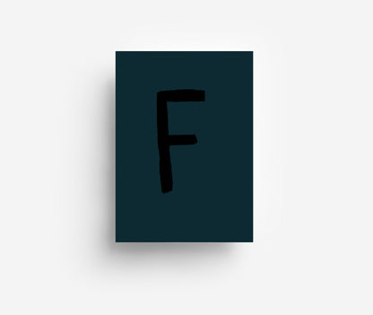 Schwarzes Alphabet Postkarte A - Z DIN A6