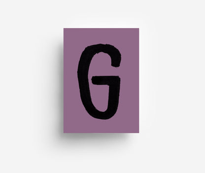Schwarzes Alphabet Postkarte A - Z DIN A6
