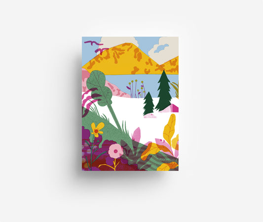 Blumenhügel Postkarte DIN A6