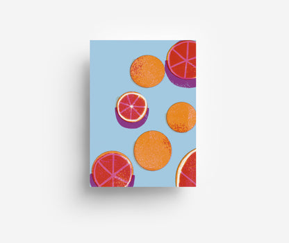 Grapefruits Postkarte DIN A6