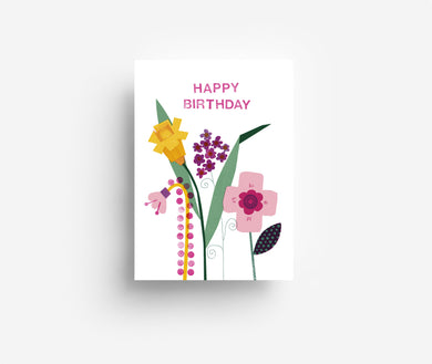 Happy Flowers Postkarte DIN A6