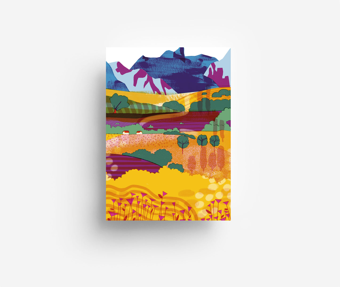 Hügel Postkarte DIN A6