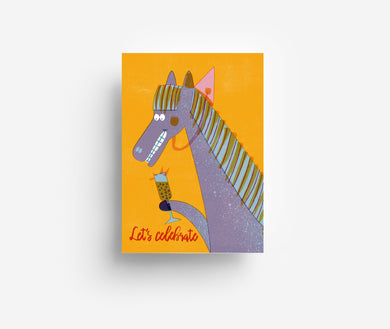 Champagne Horse Postcard DIN A6