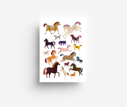 Pferde Postkarte DIN A6