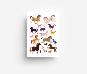 Horses Postcard DIN A6
