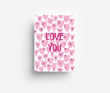Load image into Gallery viewer, Love Hearts Postcard DIN A6