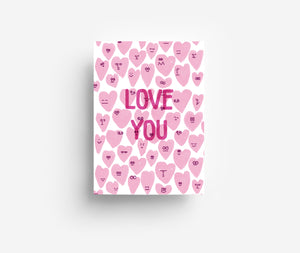 Love Hearts Postcard DIN A6