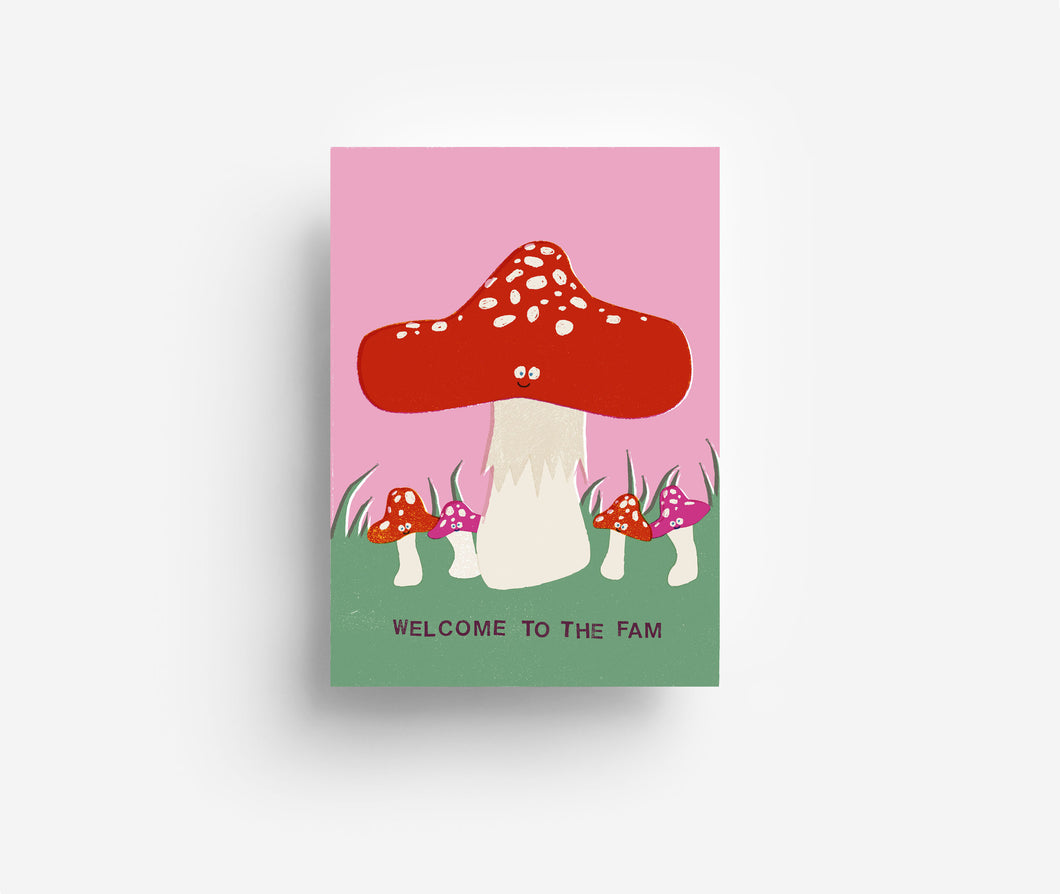 Mushroom Fam Postcard DIN A6