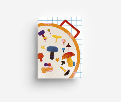 Pilzpfanne Postkarte DIN A6
