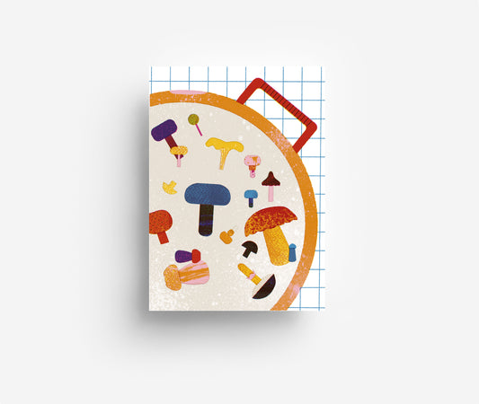 Pilzpfanne Postkarte DIN A6