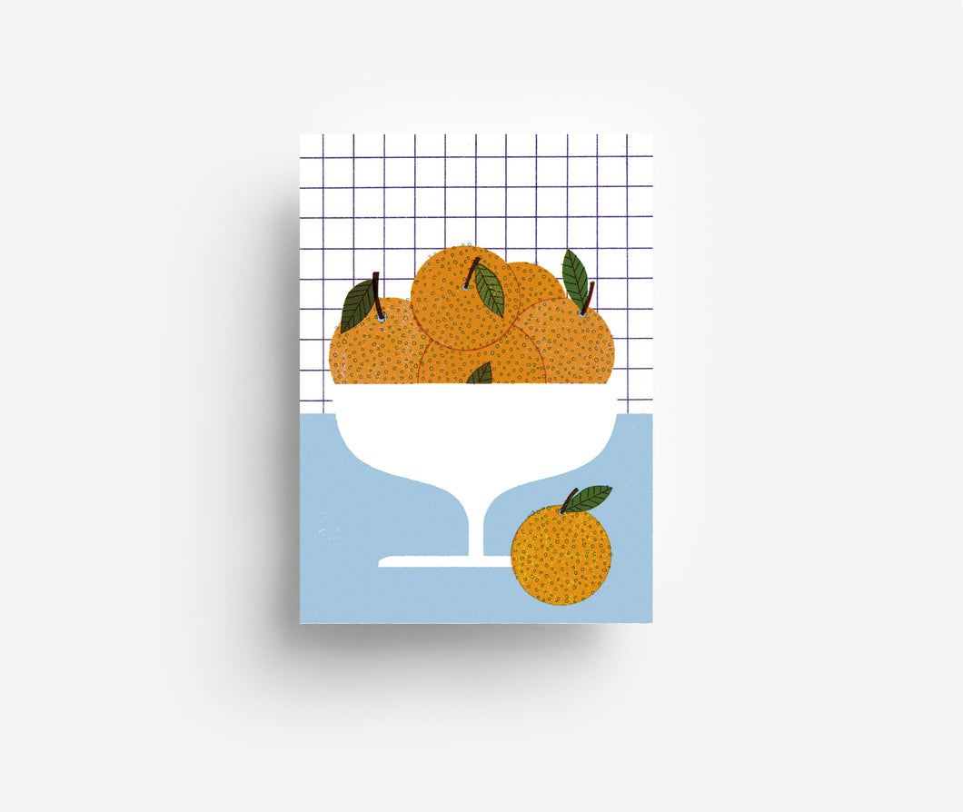 Oranges Bowl Postcard DIN A6