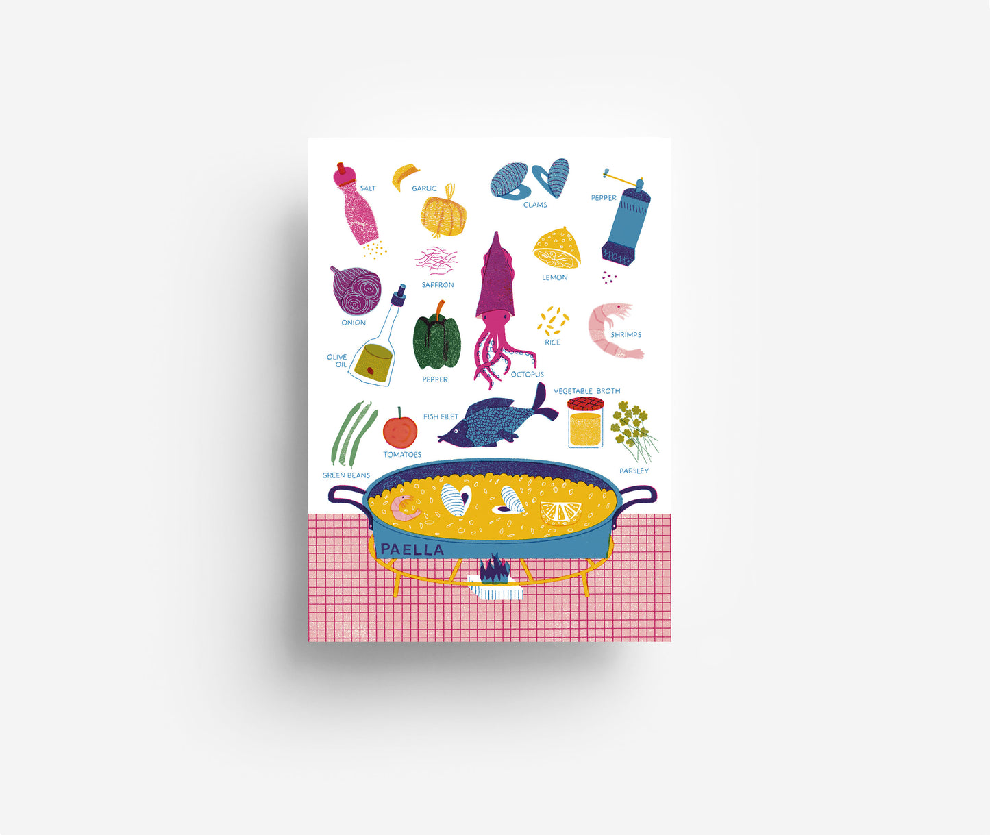 Paella Postkarte DIN A6