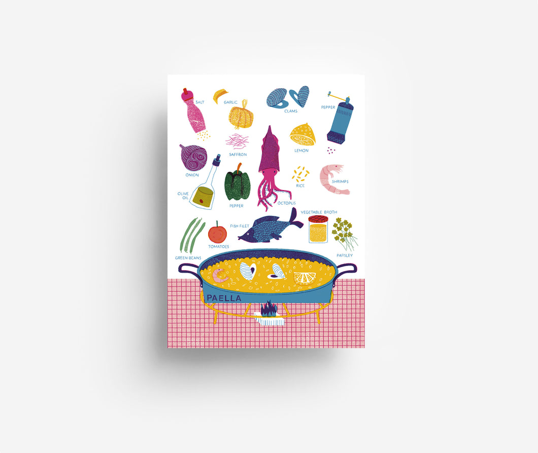 Paella-Postkarte DIN A6