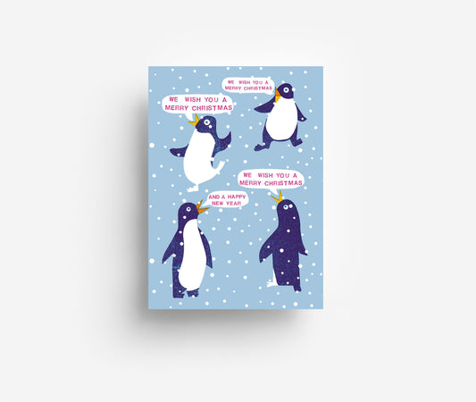 Weihnachtspinguine Postkarte DIN A6