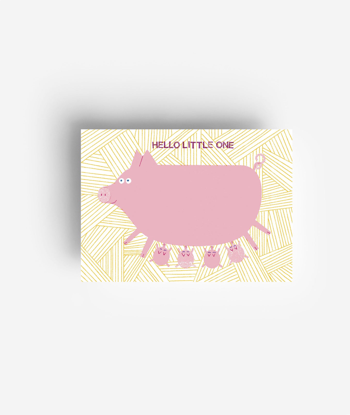 Schweinchenfamilie Postkarte DIN A6