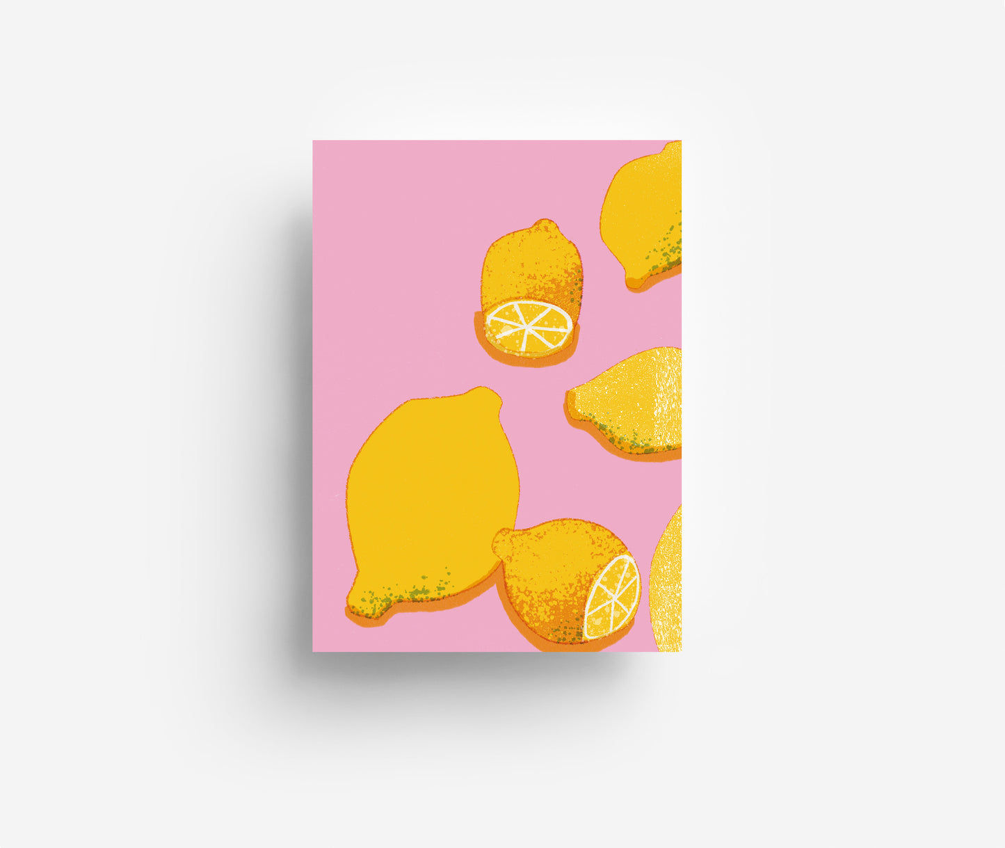 Pinke Zitronen Postkarte DIN A6