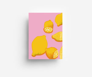 Pink Lemons Postkarte DIN A6