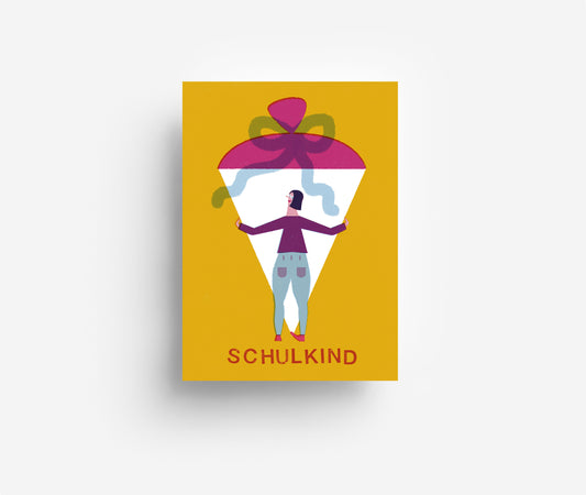 Schultüte Postkarte DIN A6