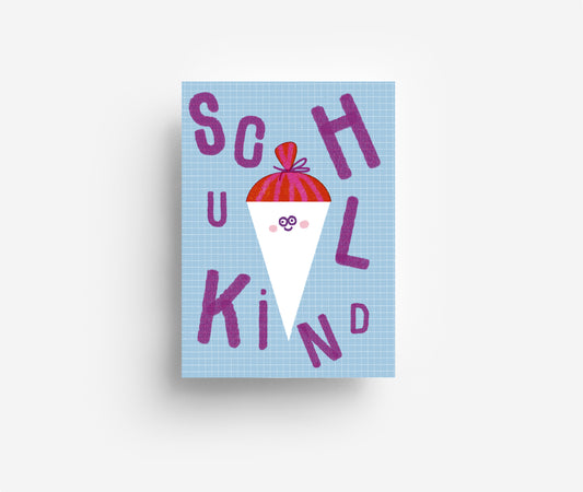 Schulkind Postkarte DIN A6