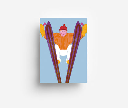 Skisprung Postkarte DIN A6