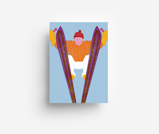 Skisprung Postkarte DIN A6