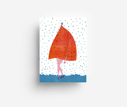 Schneedame Postkarte DIN A6