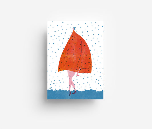 Schneedame Postkarte DIN A6
