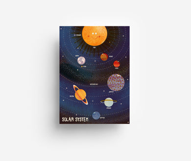 Solar System Postcard DIN A6