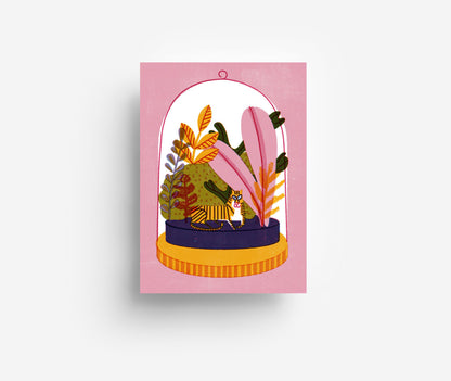 Tiger Glas Postkarte DIN A6