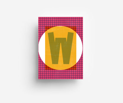 Farbiges Alphabet Postkarte A-Z DIN A6